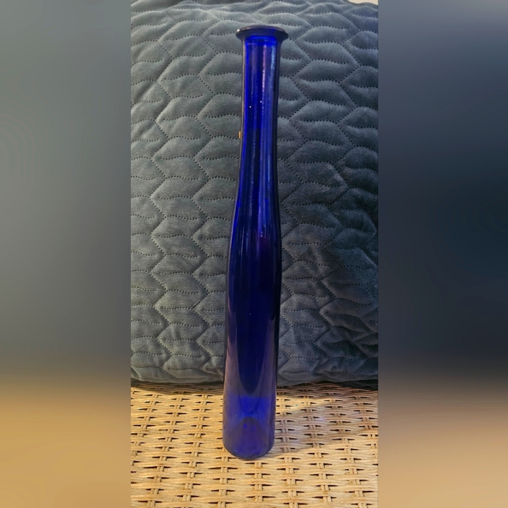 Vintage Italian cobalt blue vine bottle